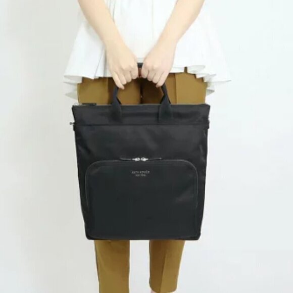 Kate Spade Sam KSNYL Nylon Convertible Tote Backpack Black main image 12